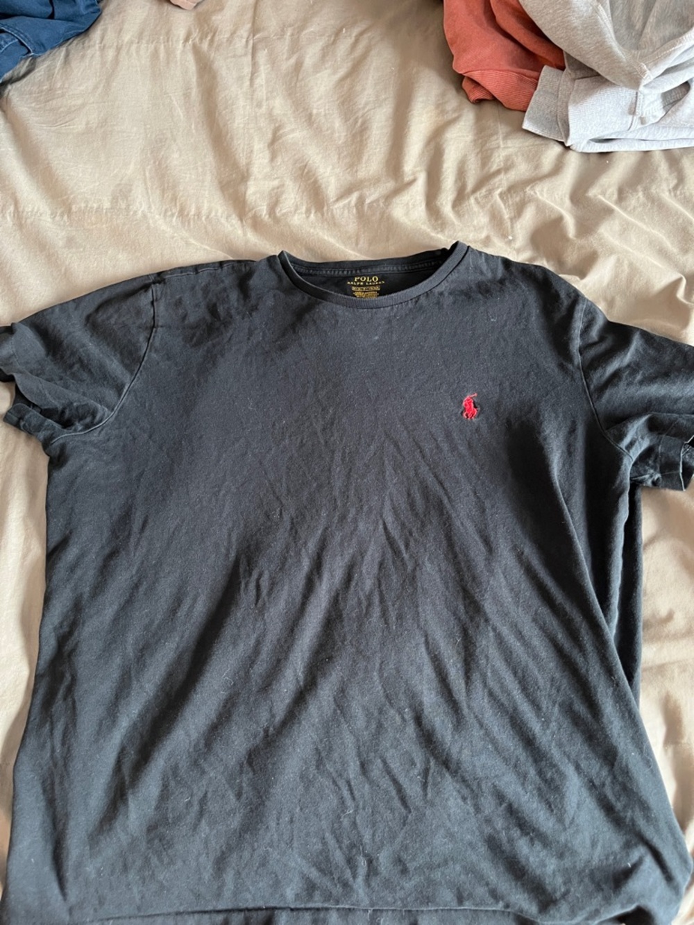Polo by Ralph Lauren Black Short Sleeve Crew Tee with Red Pony